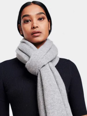 White   Warren - Mini Cashmere Travel Wrap in Grey Heather